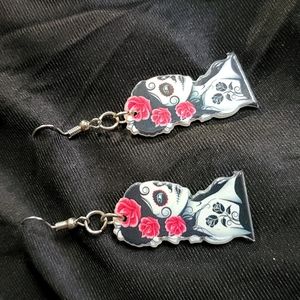 Day of the dead acrylic polished earrings